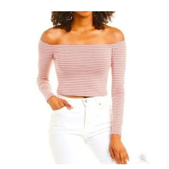 REVOLVE Lovers + Friends Megan Candy Stripe Crop Top Sz M - Picture 1 of 6